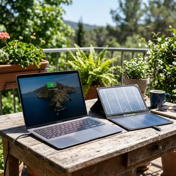 laptop mit solarpanel laden