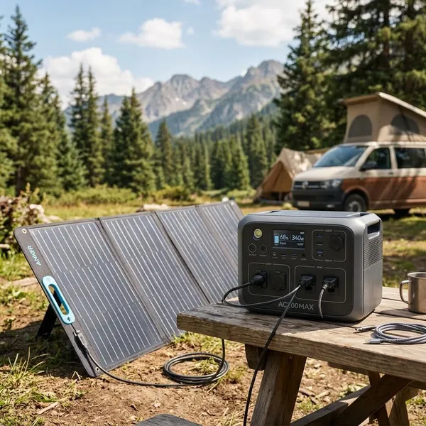Powerstation mit Solarpanel