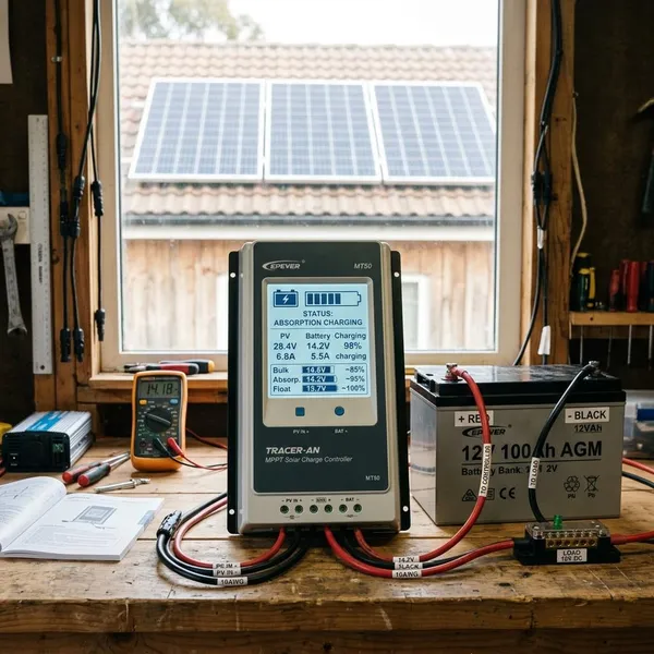 Wo der Solarladeregler sitzt