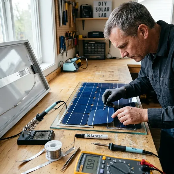 Solarmodul aus Einzelzellen bauen